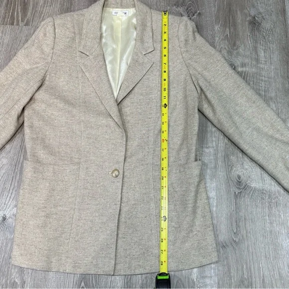 Vintage Condor Beige Herringbone Blazer women’s size 10 - Picture 2 of 10